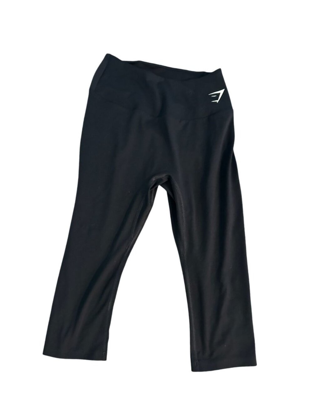 Gymshark Black Cropped Leggings Medium High-Waisted Stretch Activewear Gym